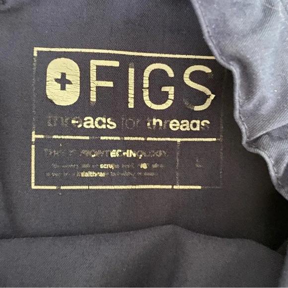 FIGS Unisex L Soft Thread Navy Blue 8 Pocket Drawstring Scrub Pants - Picture 10 of 10